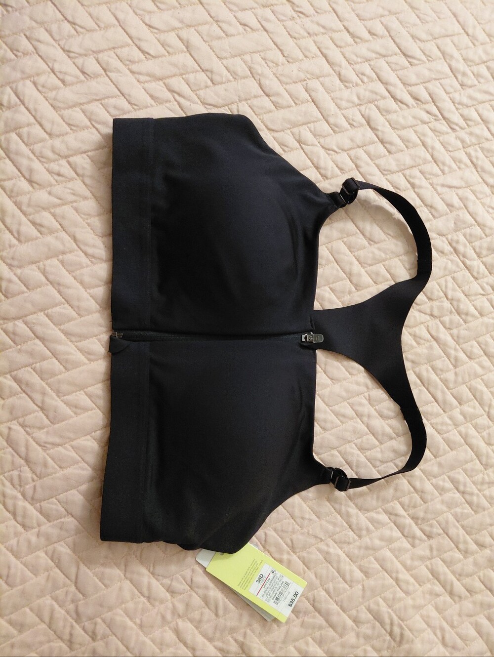 All In Motion Women's Black Front-Zip Sports Bra